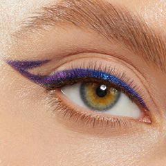ColourPop BFF Creme Gel Eyeliner Actin Up swatch reveals purple-bronze-green shimmer.