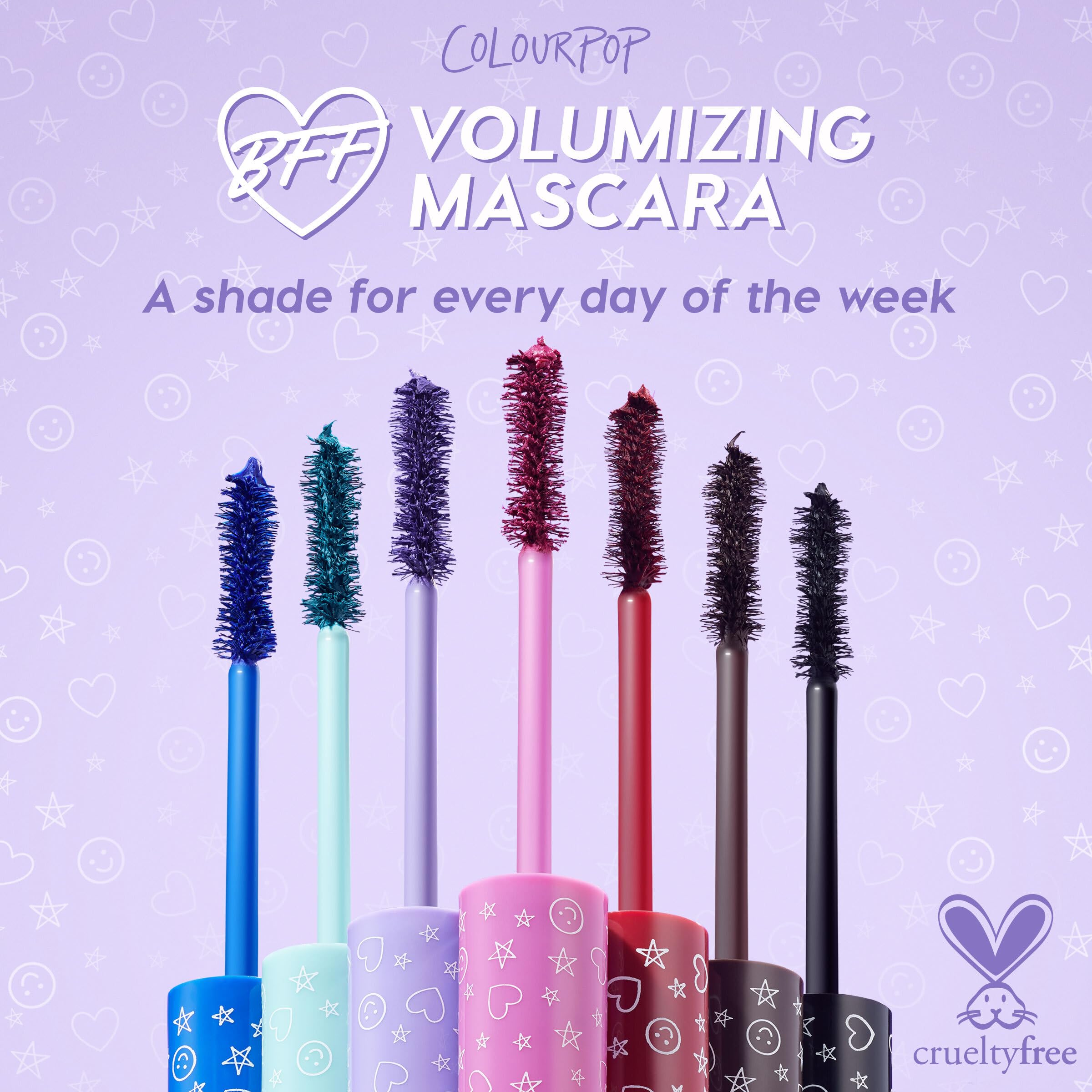 ColourPop BFF Mascara application detail demonstrates curl and even coating.