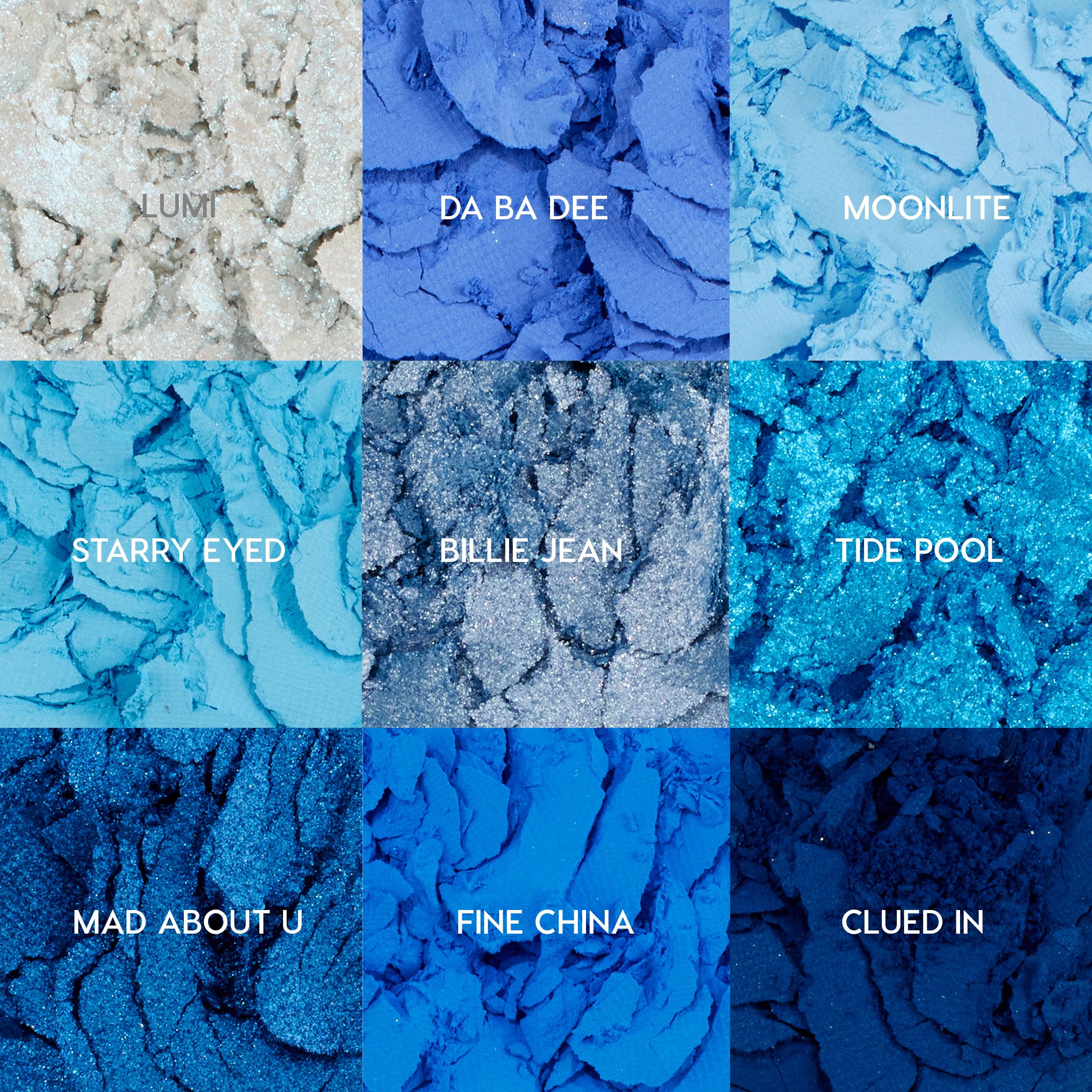 ColourPop Blue Moon palette application with brushes demonstrates smooth blending.