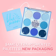 ColourPop Blue Moon matte swatches showcase rich, velvety blues for crease shading.