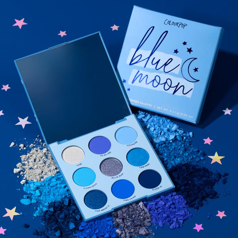 ColourPop Blue Moon close-up shows soft-focus finish and true blue tones.