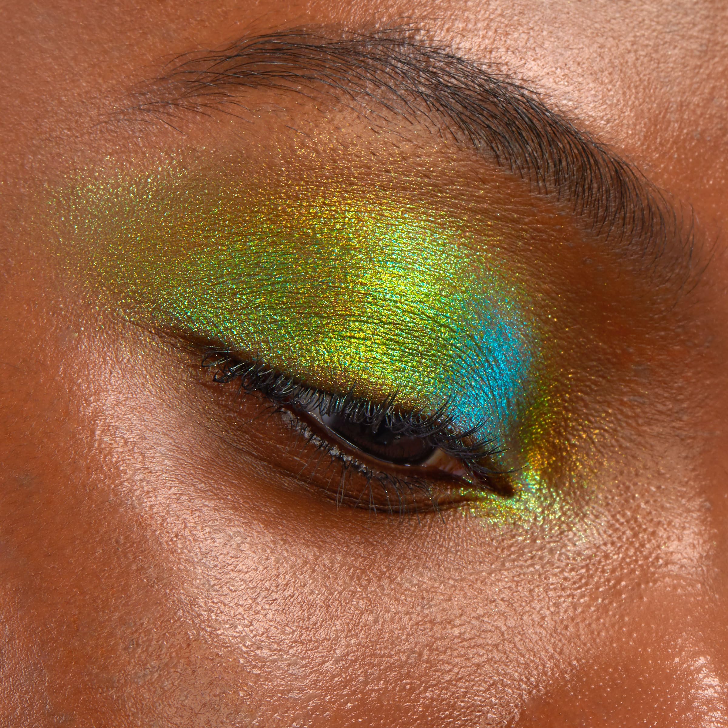 ColourPop Chrome Liquid Shadow metallic finish on lids for bold, eye-catching drama