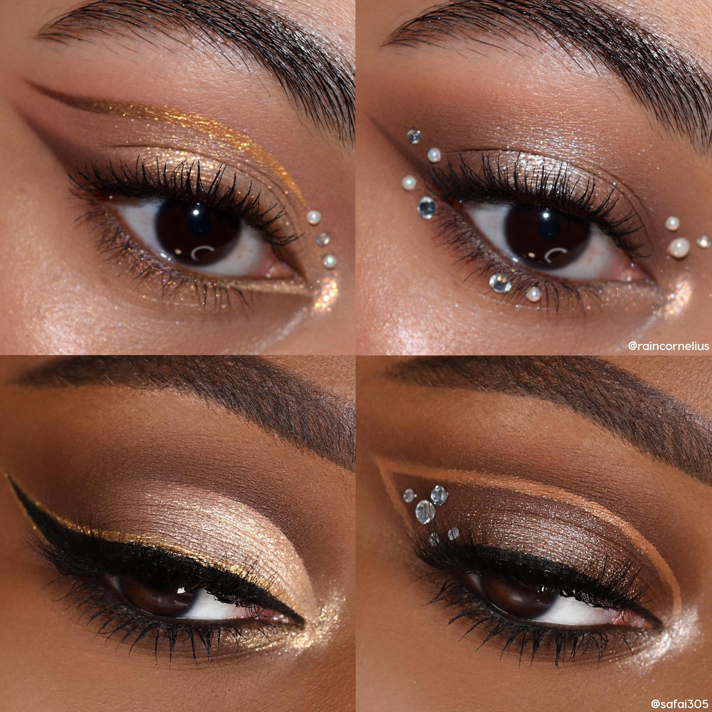 ColourPop Feelin' Bubbly palette metallic shades close-up to show festive sparkle