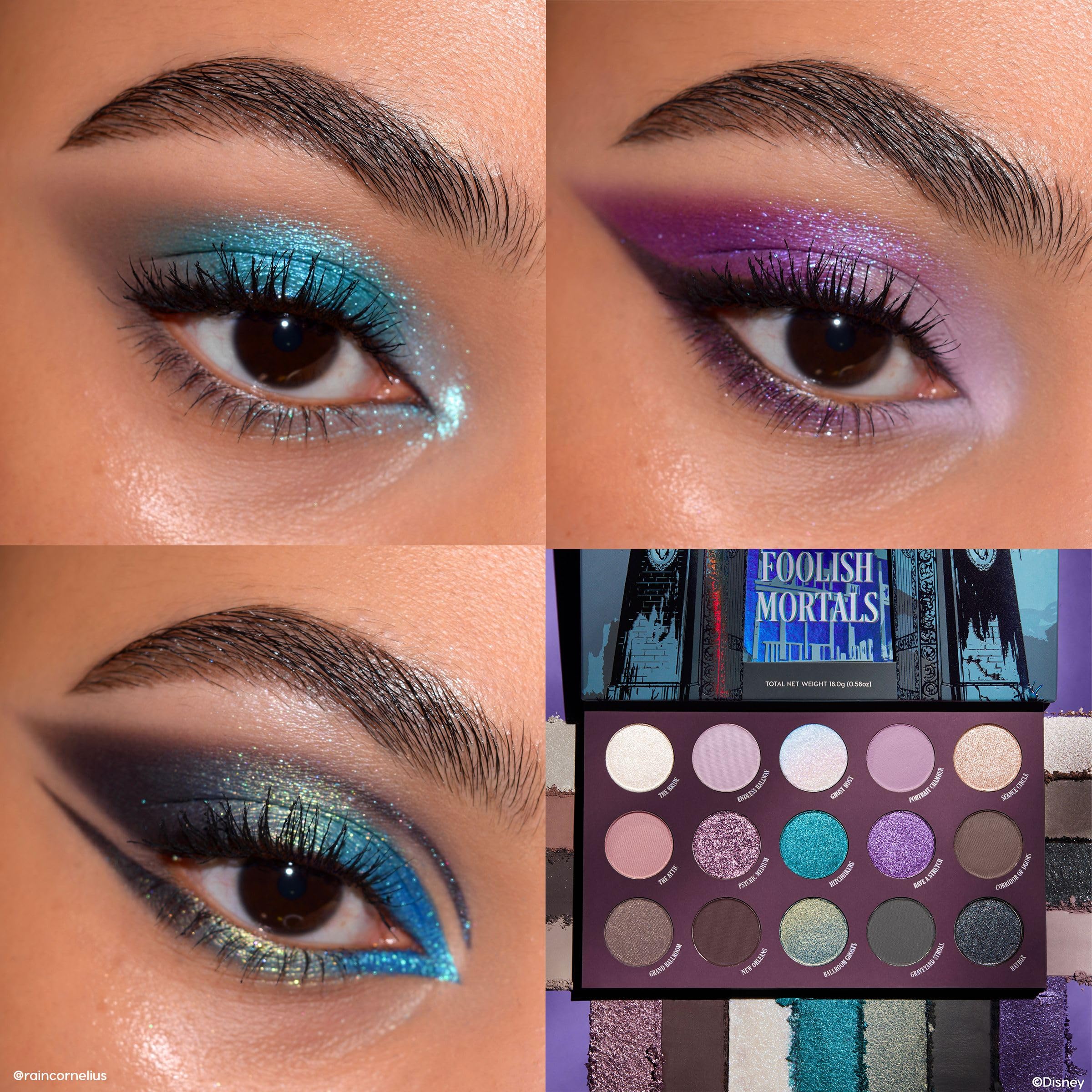 ColourPop Haunted Mansion Foolish Mortals metallic finishes swatches add luminous drama