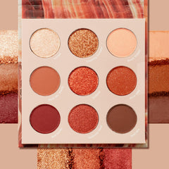 ColourPop Rock On Eyeshadow Palette terracotta shades swatch with rich pigmentation for bold bronze smokey eyes