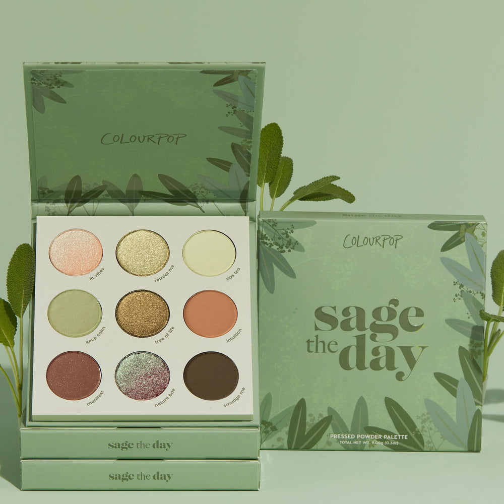 ColourPop Sage the Day metallic shades close-up for shimmering accent in evening makeup.