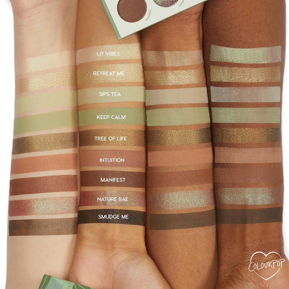 ColourPop Sage the Day swatches reveal smooth payoff ideal for easy blending.