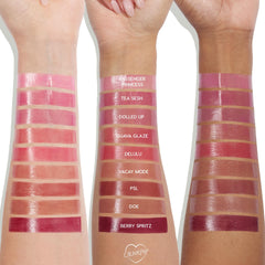 ColourPop So Juicy Dolled Up buildable color swatches reveal depth.