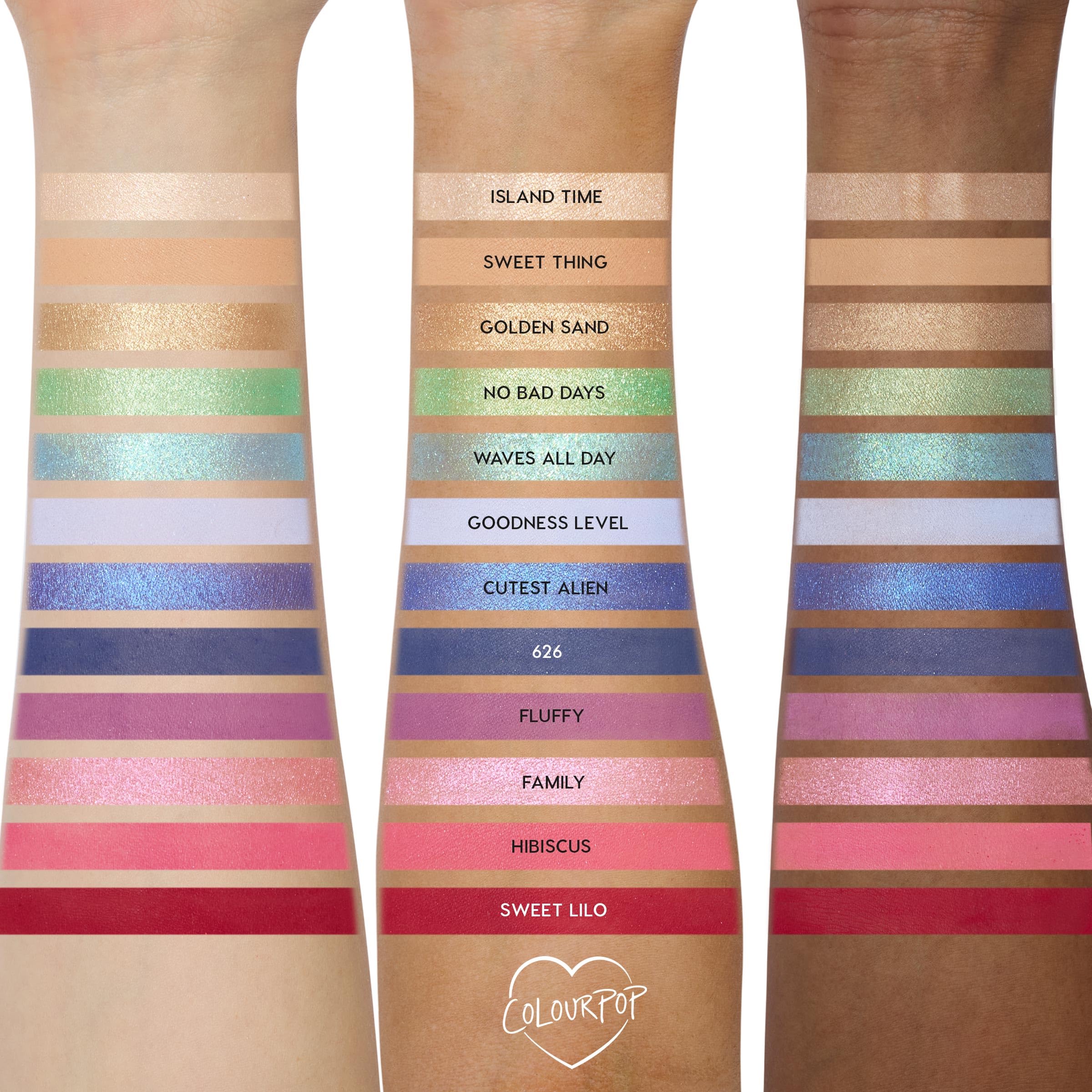 ColourPop Stitch Beach Dreamin pearlescent glitter adds dimension for dazzling evening looks.