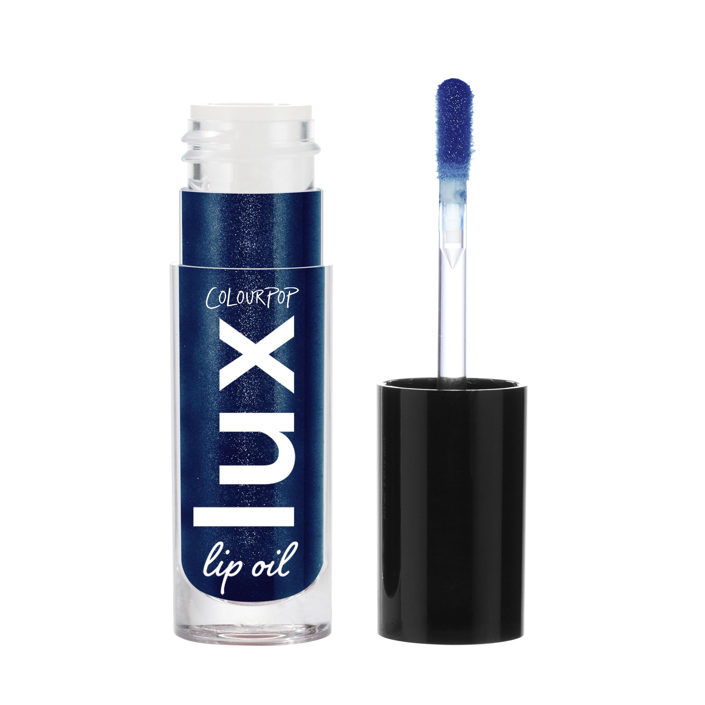 ColourPop Twilight Lux Lip Oil gloss shot with blue tint for a hydrating shine.