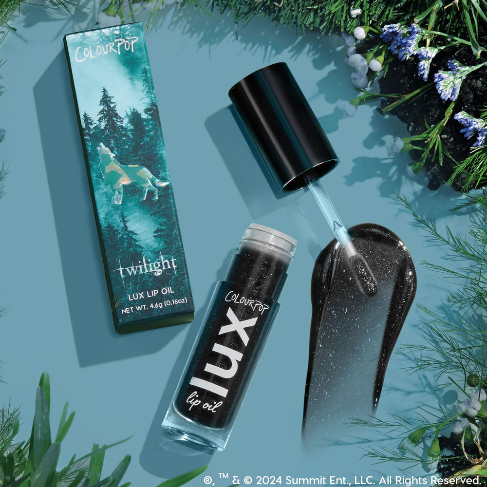 ColourPop Twilight Lux Lip Oil ingredients feature chamomile and calendula for soothing care.