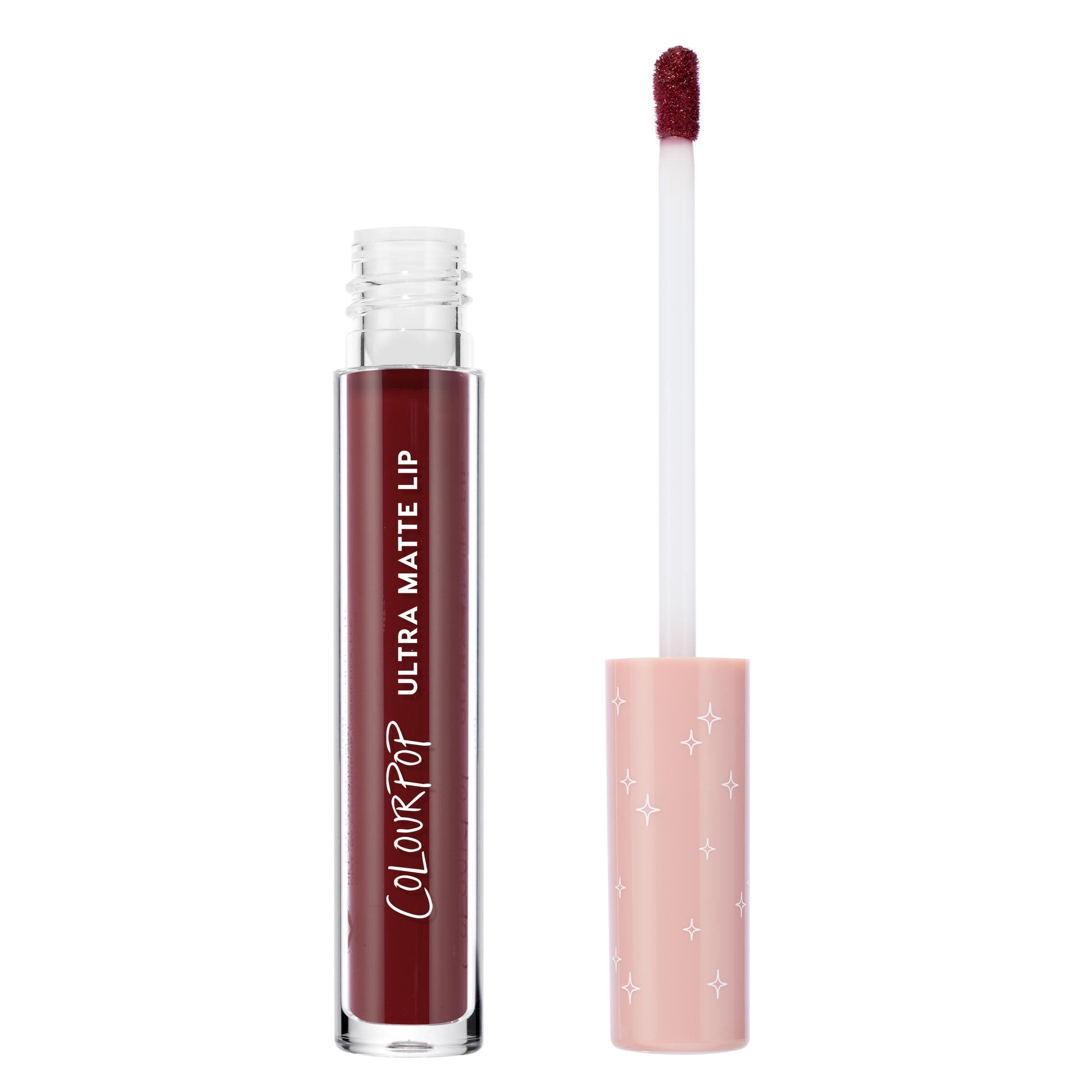 ColourPop Ultra Matte Lipstick LAX swatch showing bold, long-lasting color