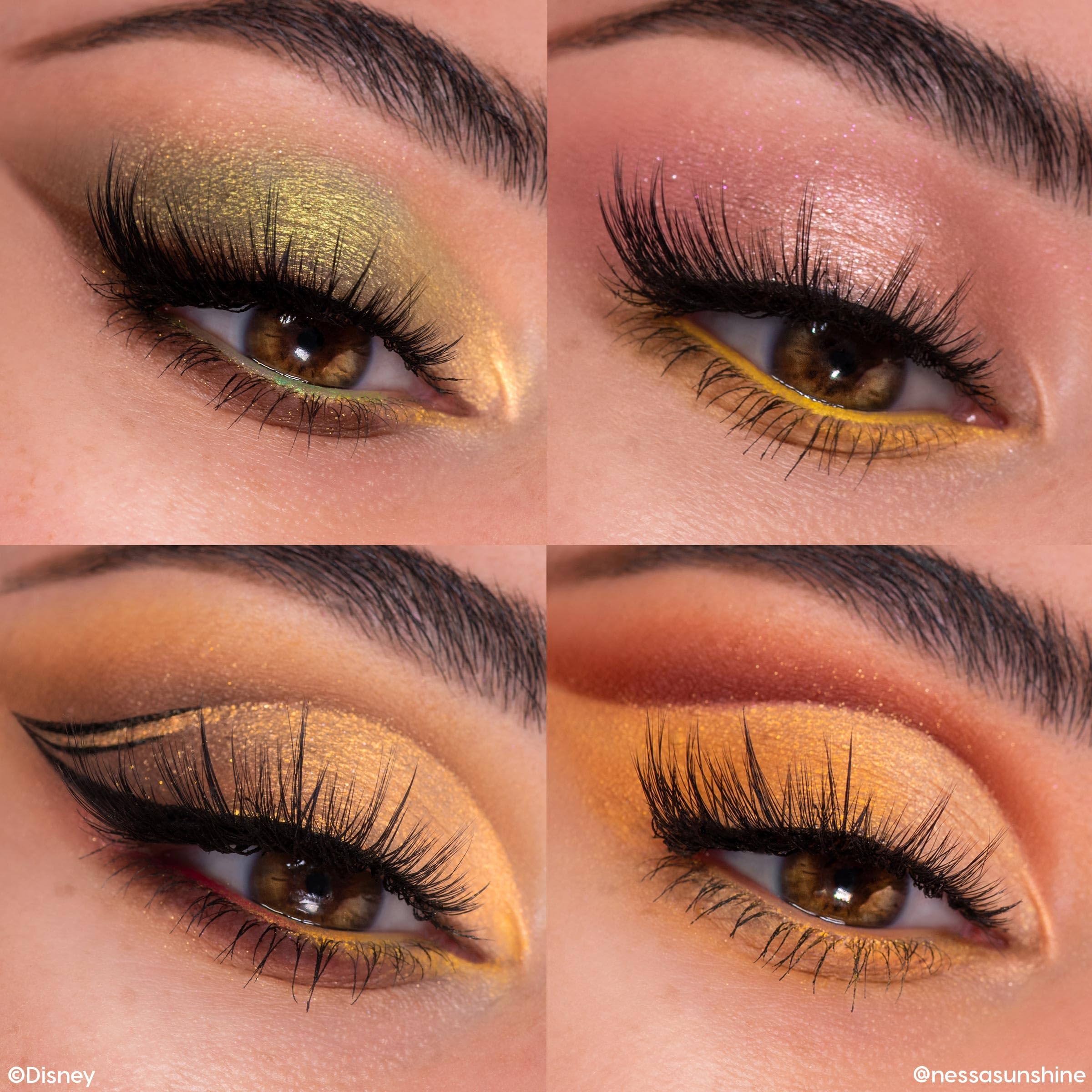 ColourPop Winnie the Pooh Sweet As Can Bee matte shade swatch demonstrates smooth blending.