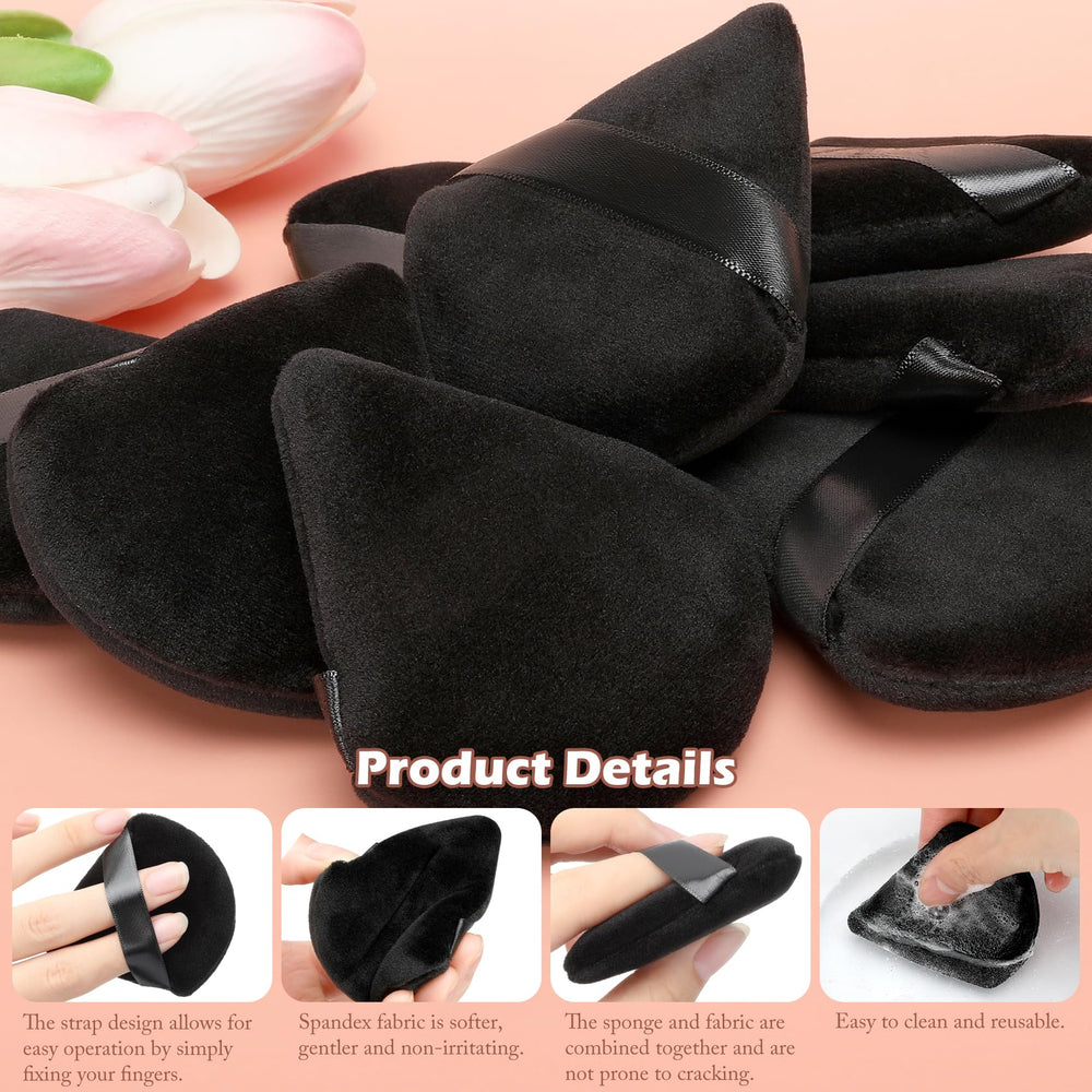 Colovis powder puff with finger strap enables precise control during makeup touch-ups