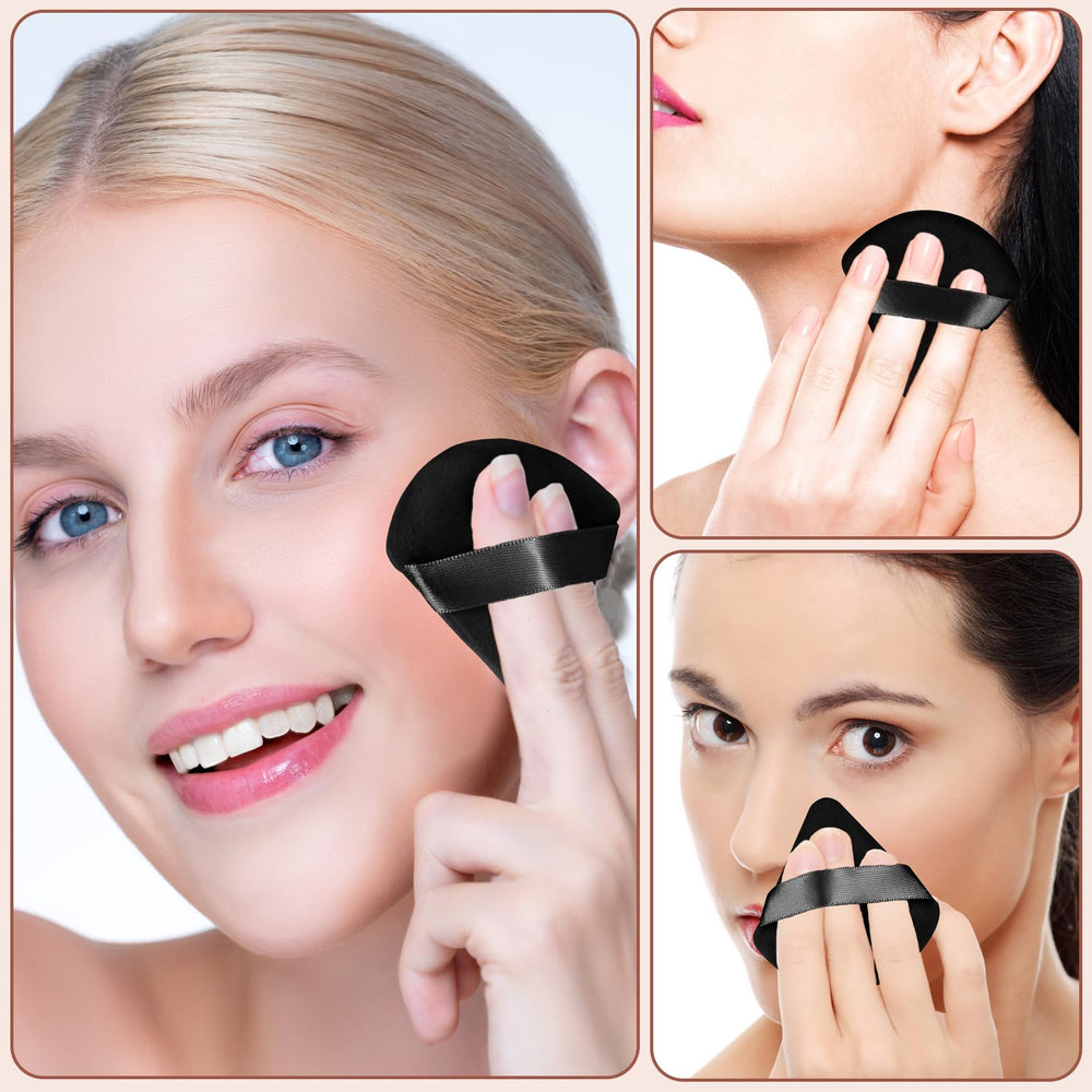 Colovis setting powder application triangle puff for quick coverage and even finish