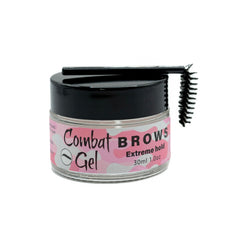 Combat Brow Gel application demonstration shows easy shaping and long-lasting hold.