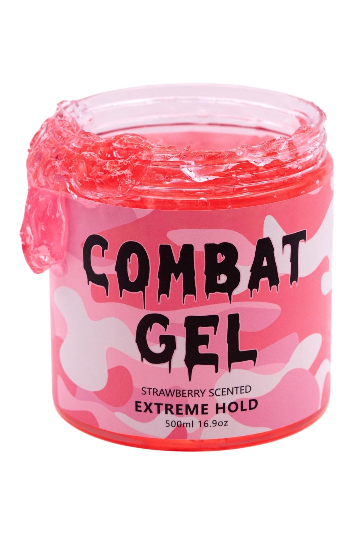 Combat Gel extreme hold bottle demonstrates strong, long-lasting style.