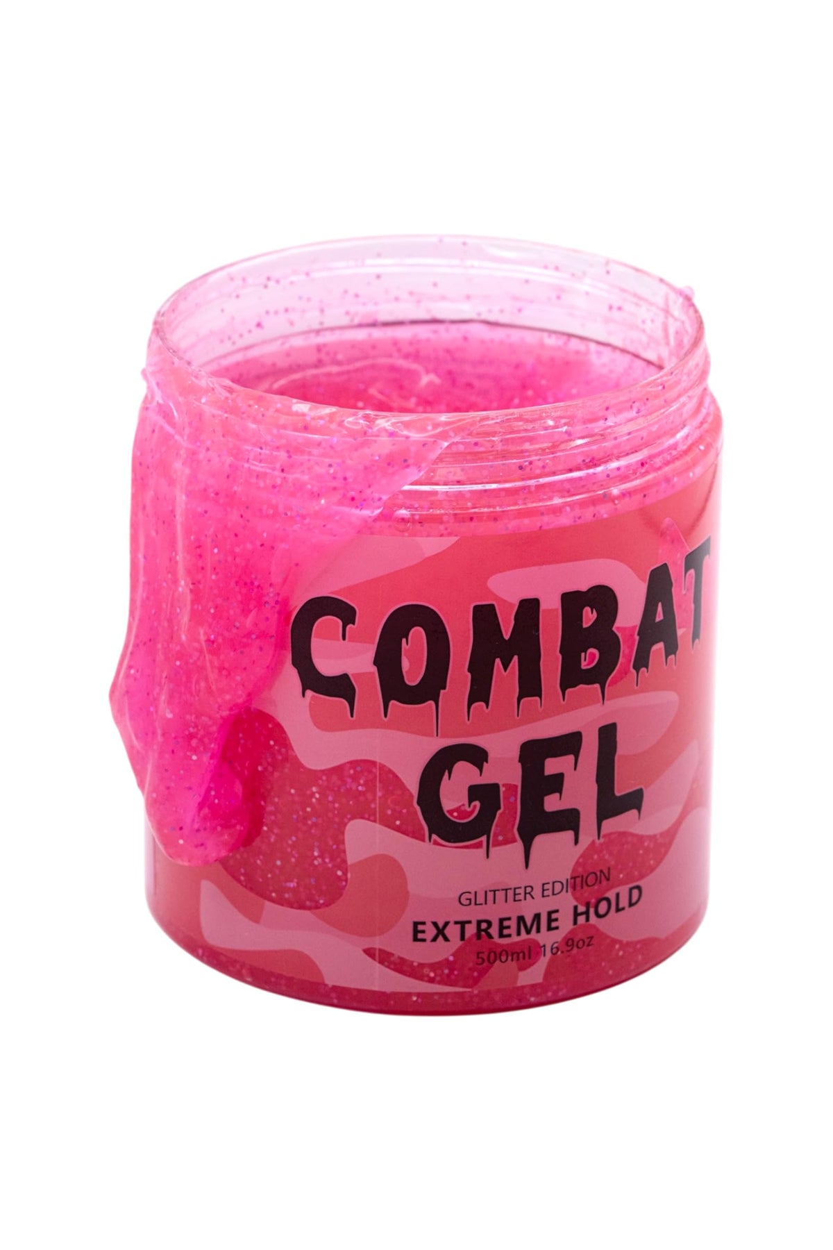 Combat Gel Glitter Extreme Hold bottle ready for long-lasting sleek styles