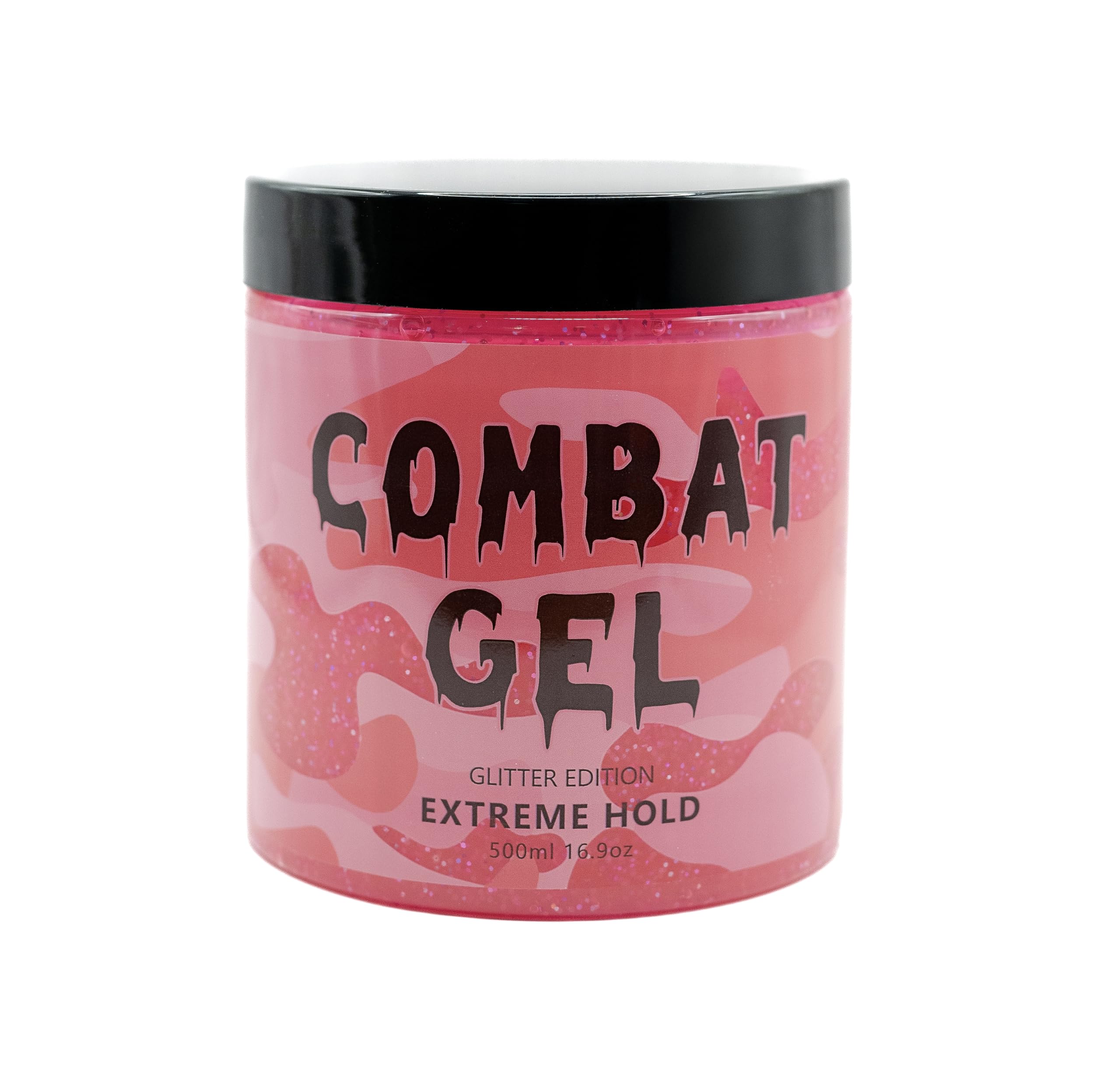 Combat Gel Glitter Extreme Hold hair-application shot shows easy distribution