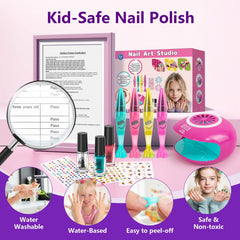 Combaybe compact nail dryer demonstrates fast dry time for busy kids.