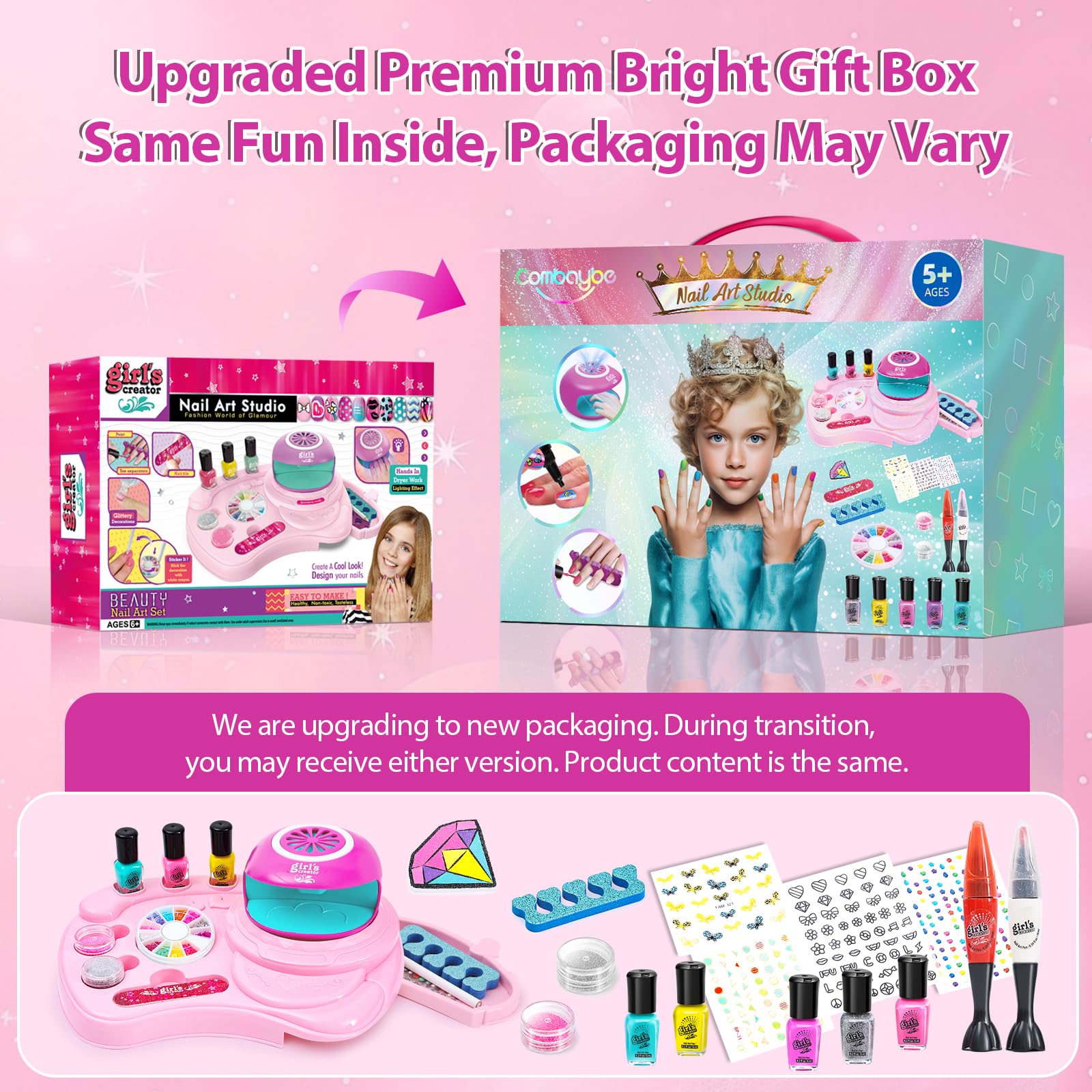 Combaybe Peelable Nail Polish Set for mess-free practice and easy removal.