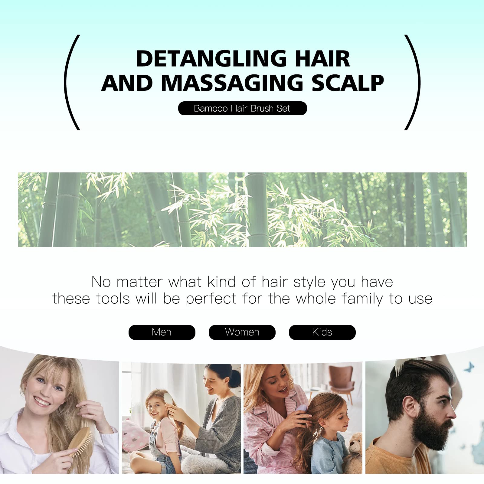 Combetter Combeter detangling for thick or curly hair with wide-tooth comb.