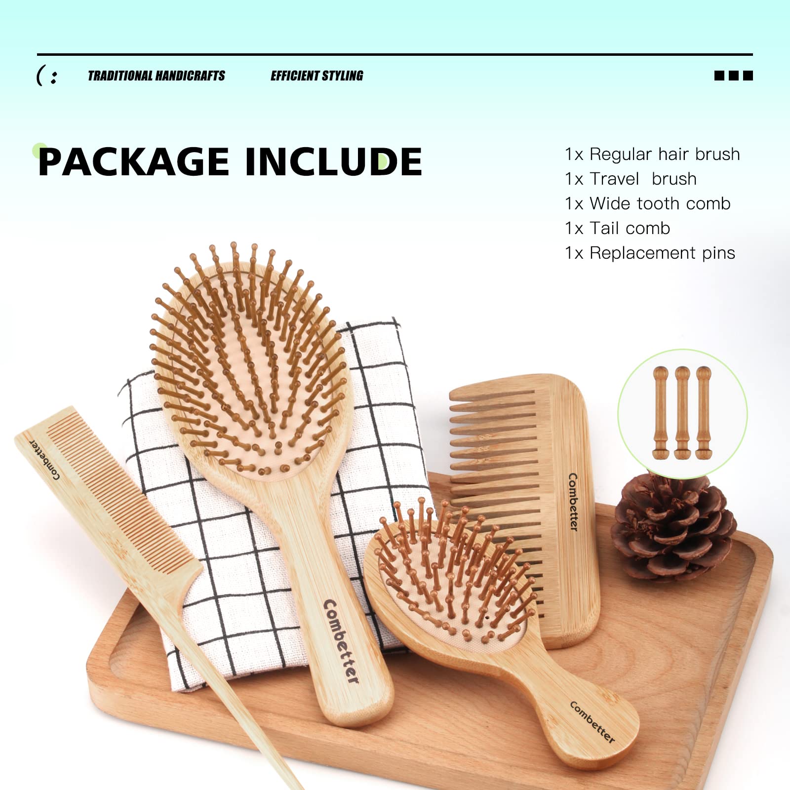 Combetter Combeter bamboo eco-friendly material close-up highlights sustainable design.
