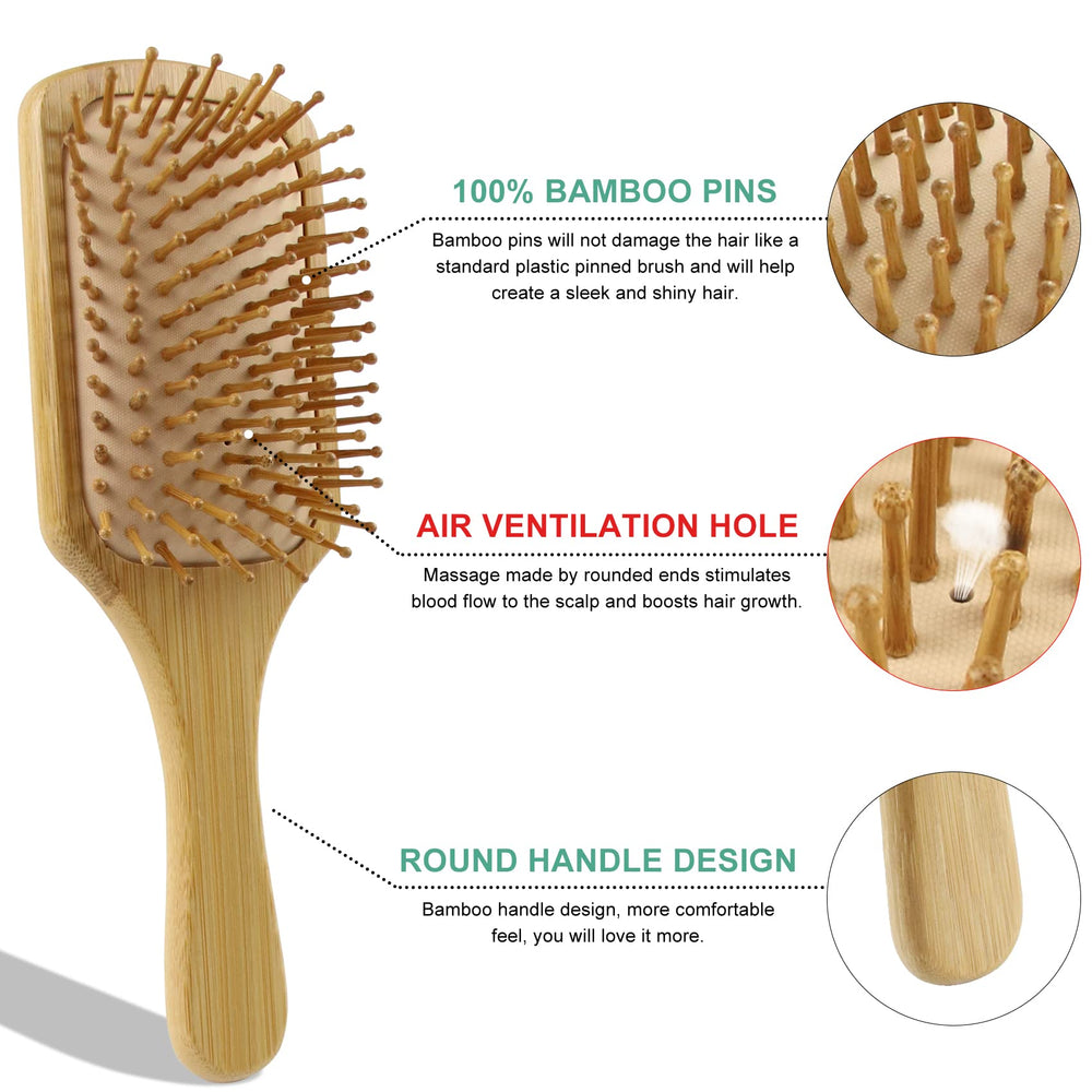 Combetter bamboo wide-tooth comb gently detangles wet or dry hair.