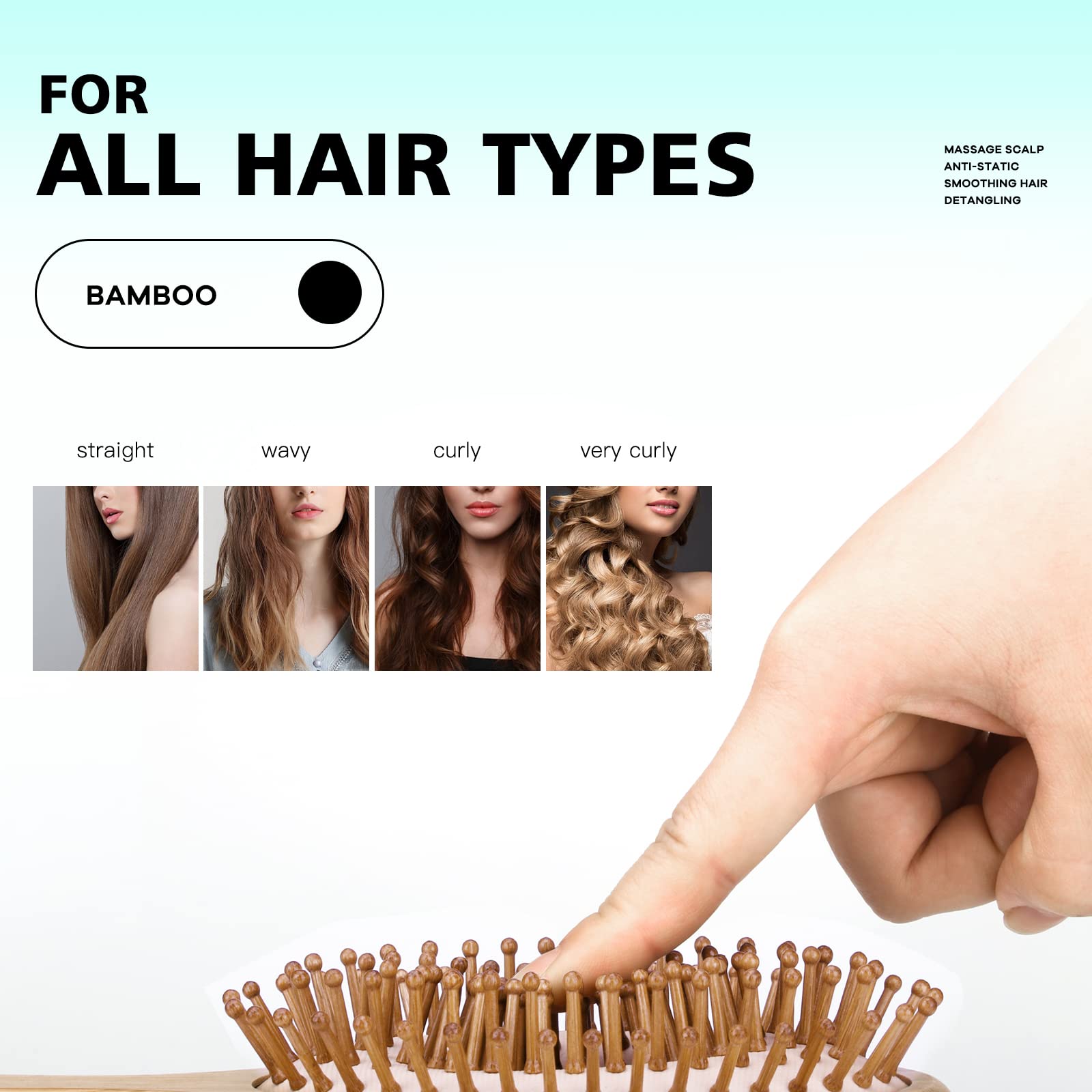 Combetter Combeter bamboo brush air holes provide soothing scalp massage.