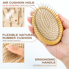 Combetter metal bristles closeup showing cooling rounded steel for gentle scalp massage