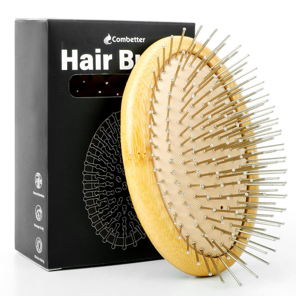 Combetter metal hair brush growth no-handle product shot for easy daily detangling