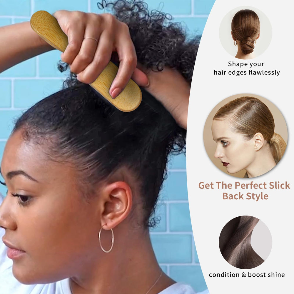 Combetter Slick Back Brush bristle closeup reveals natural boar bristles for shine