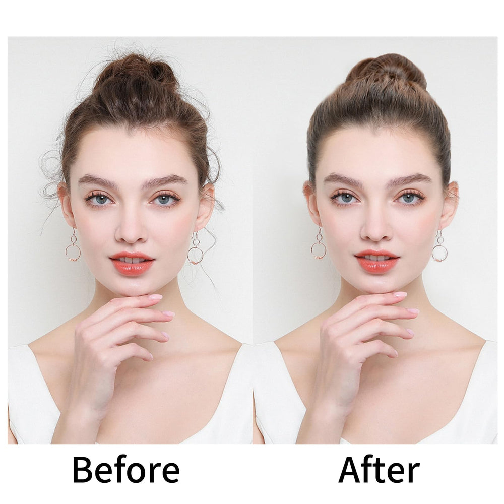 Combetter Slick Back Brush on-hair shot demonstrates smoothing frizz for sleek finish