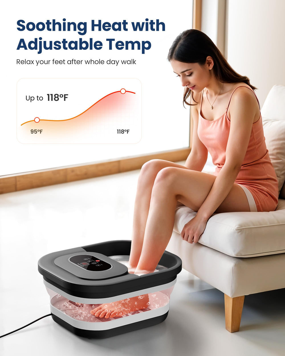 COMFIER foot spa with pumice stone care for dead-skin removal and smoother soles.