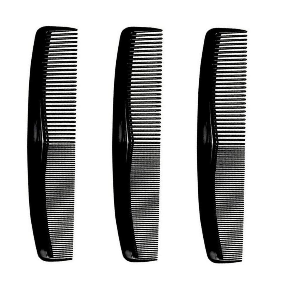 Comfort Axis 8-inch dressing comb set in black, three-pack for everyday styling.