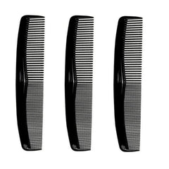 Comfort Axis 8-inch dressing comb set in black, three-pack for everyday styling.