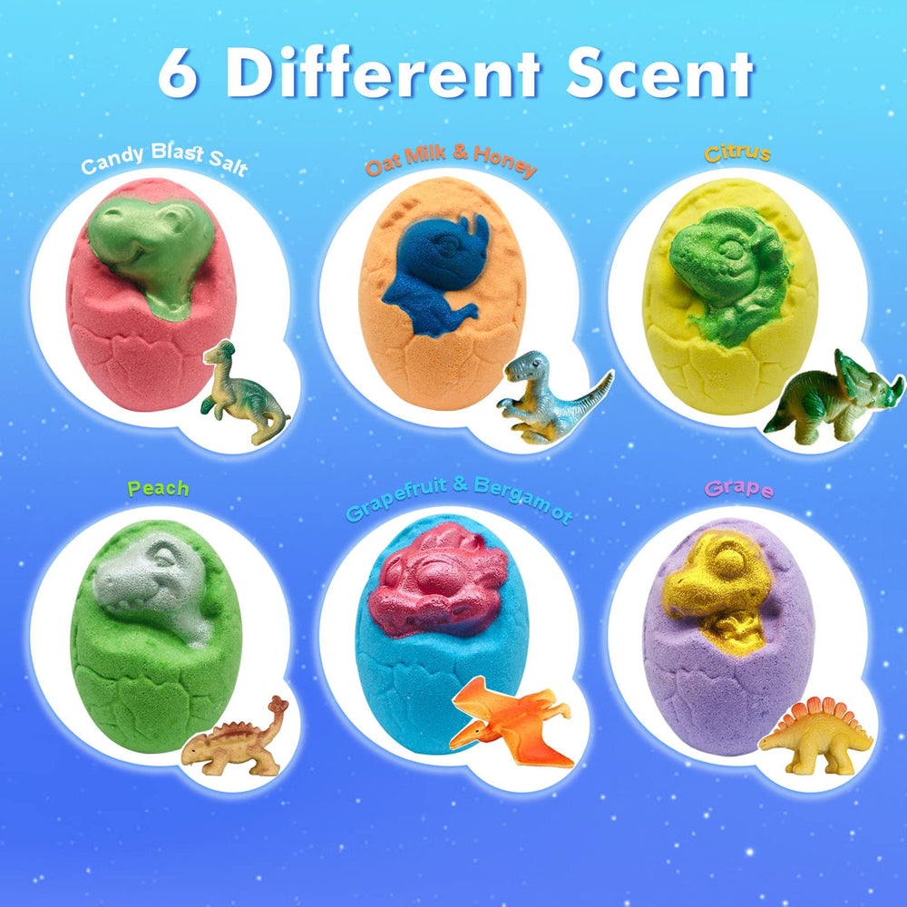 Comfso dino-eggs-surprise-toy-inside reveals a tiny toy during bath
