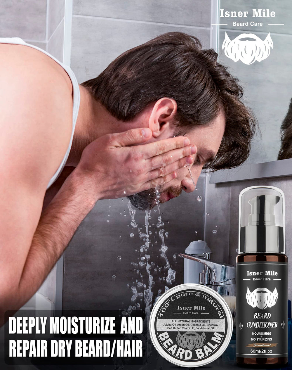 Beard balm application for maintaining tidy shape