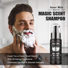 Comfy Mate beard shampoo bottle for a refreshing cleanse and gentle conditioning.