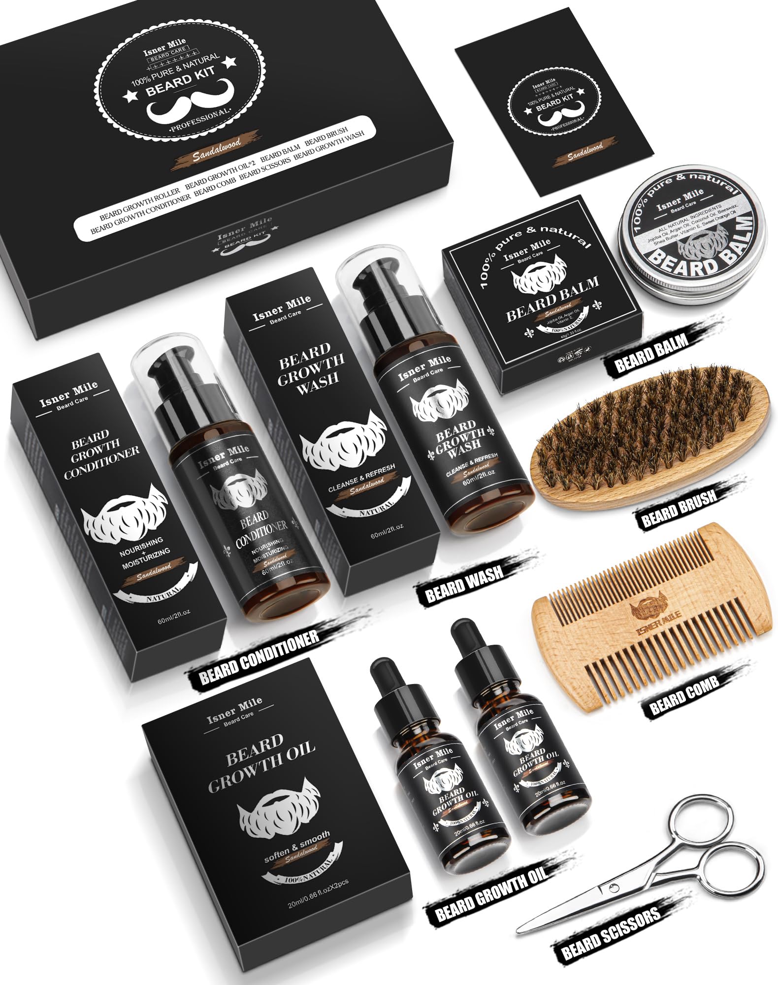Close-up of Comfy Mate beard kit for men