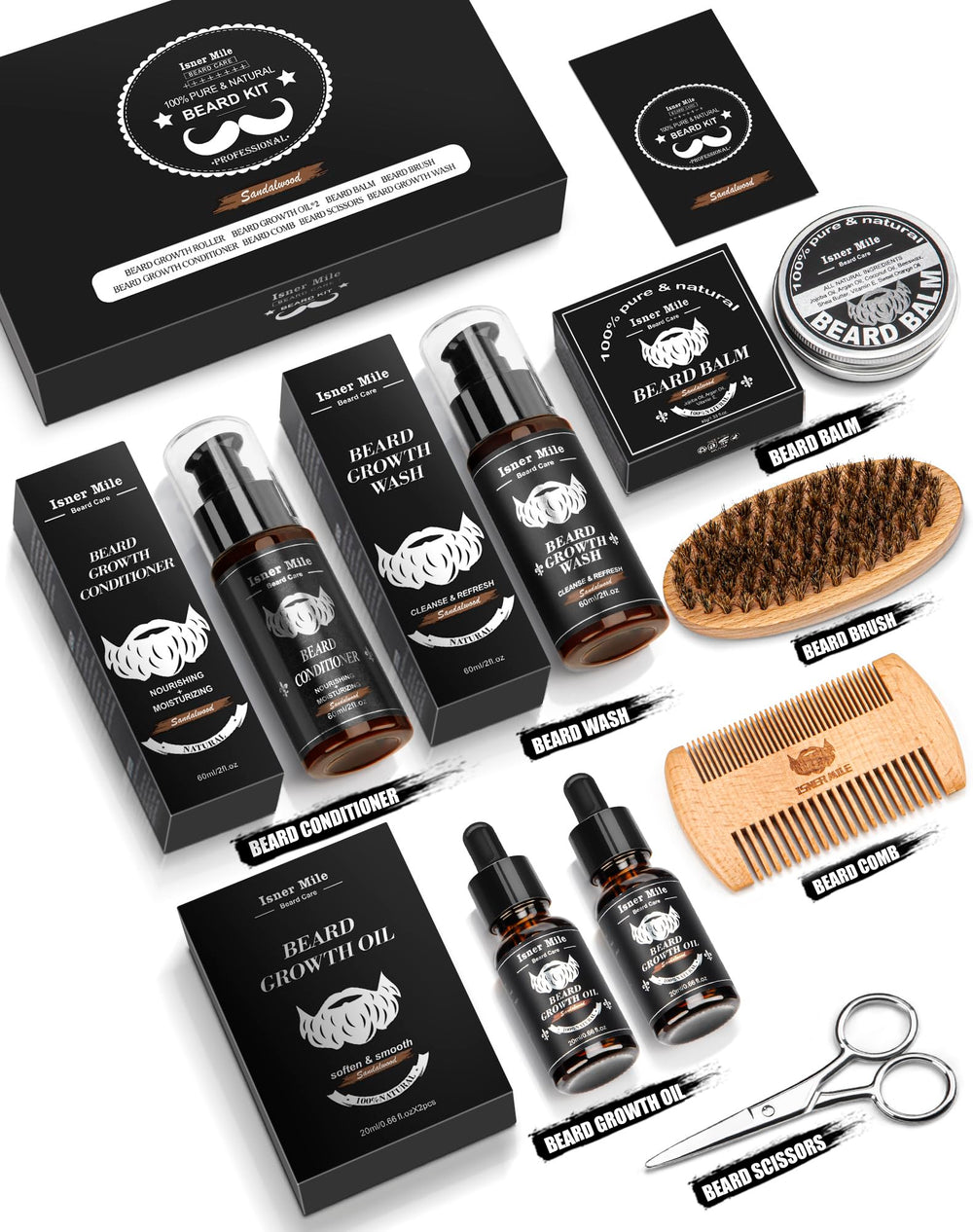 Close-up of Comfy Mate beard kit for men