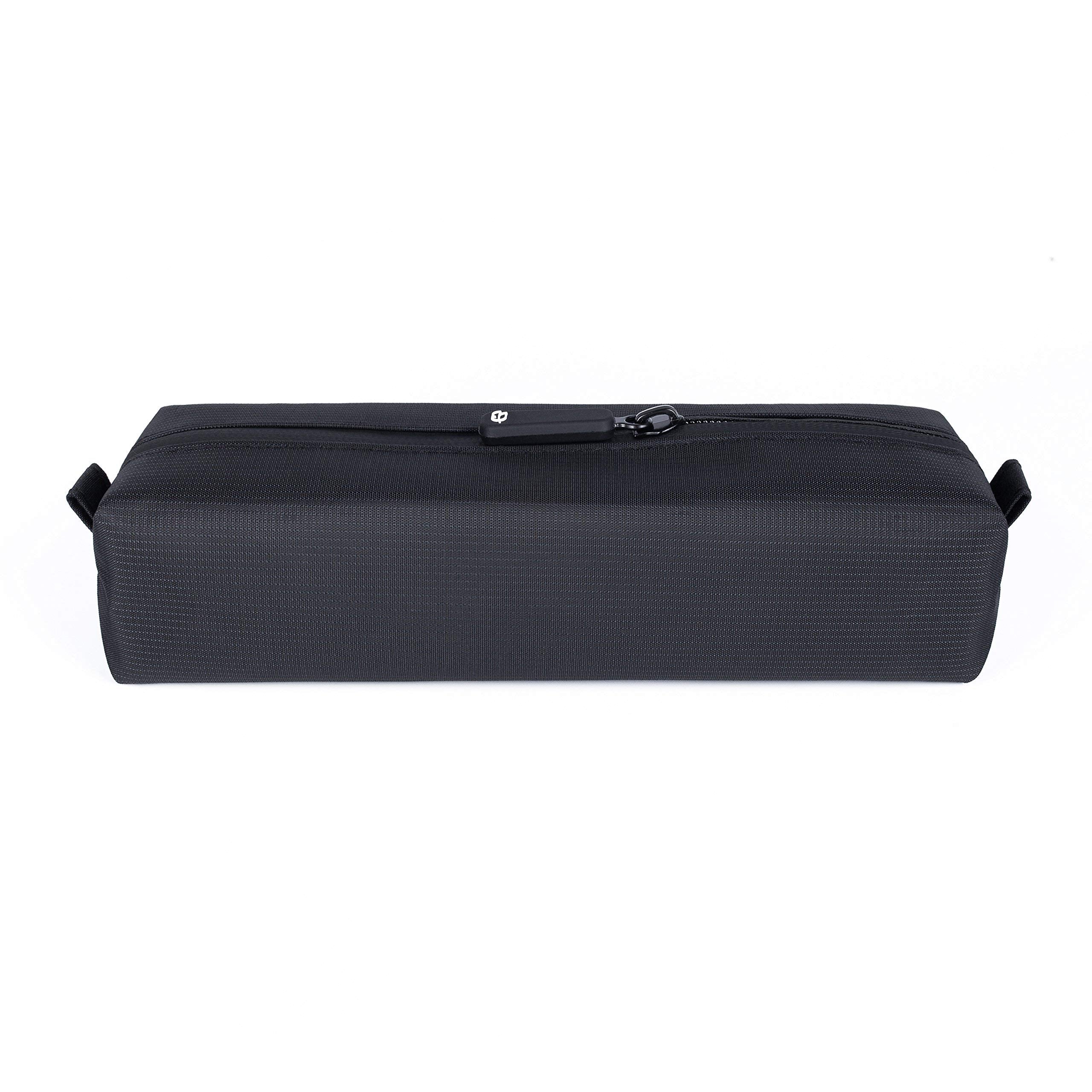 Comfyable small toiletry bag front view, travel-ready organizer for toiletries and cables.