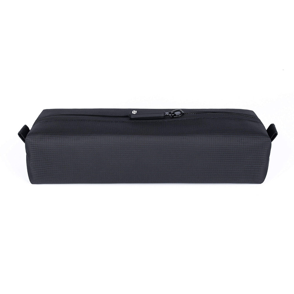 Comfyable small toiletry bag front view, travel-ready organizer for toiletries and cables.
