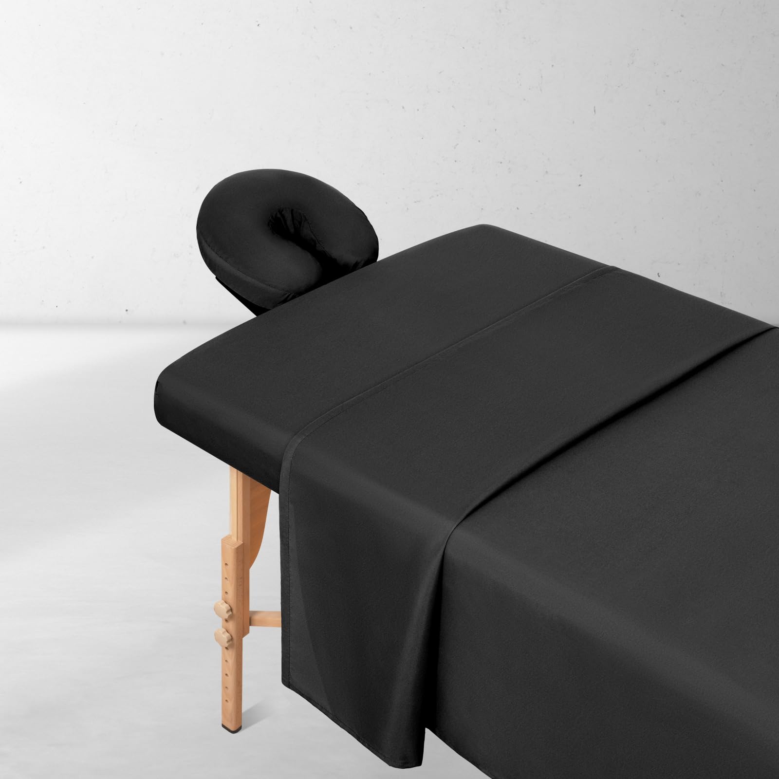 Comfyanno massage sheets package back-view shows complete 3-piece set in black
