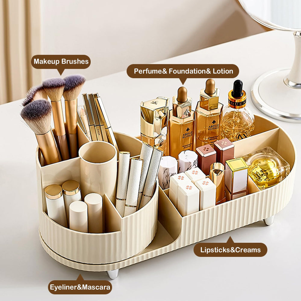 COMFYROOM 360° brush holder rotates smoothly for quick makeup application
