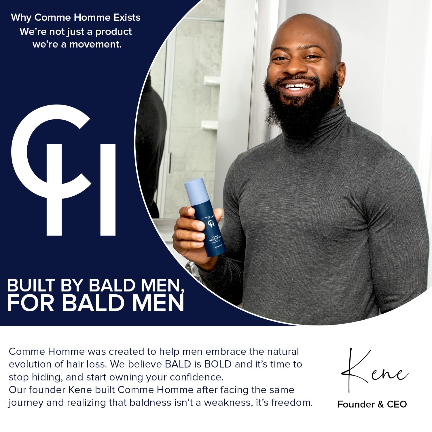 Comme Homme daily non-greasy scalp care supports comfortable, refreshed feeling all day.