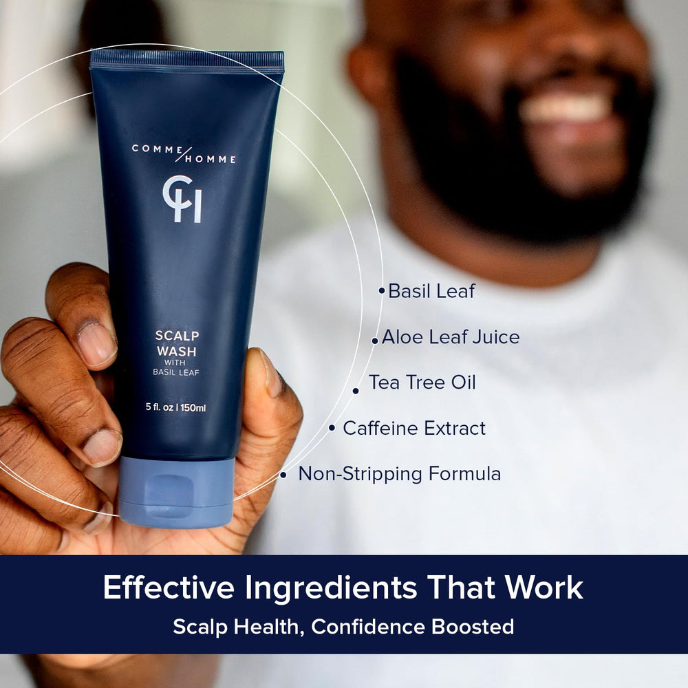 Comme Homme Hydrating Scalp Wash foamy lather ready for gentle cleansing.