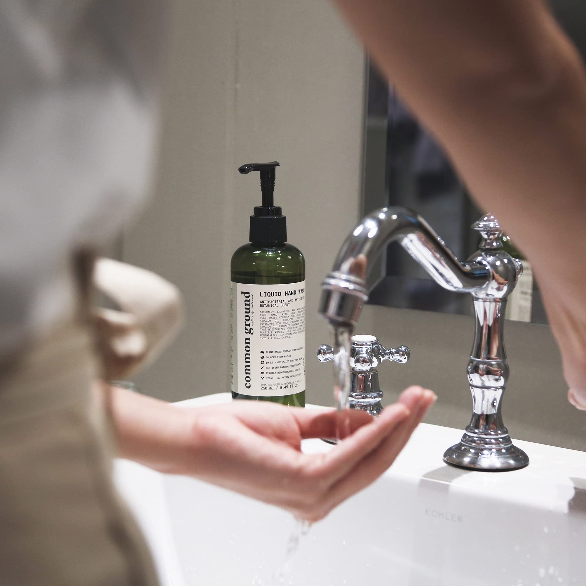 common ground hand wash avocado oil ingredients highlight nutrients for balanced, hydrated skin.