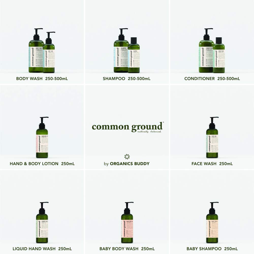common ground hand wash for sensitive skin shown with soft, non-irritating formulation.