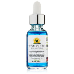Complete Skin Solutions copper peptide serum bottle — silky anti-aging formula for smoother-looking skin